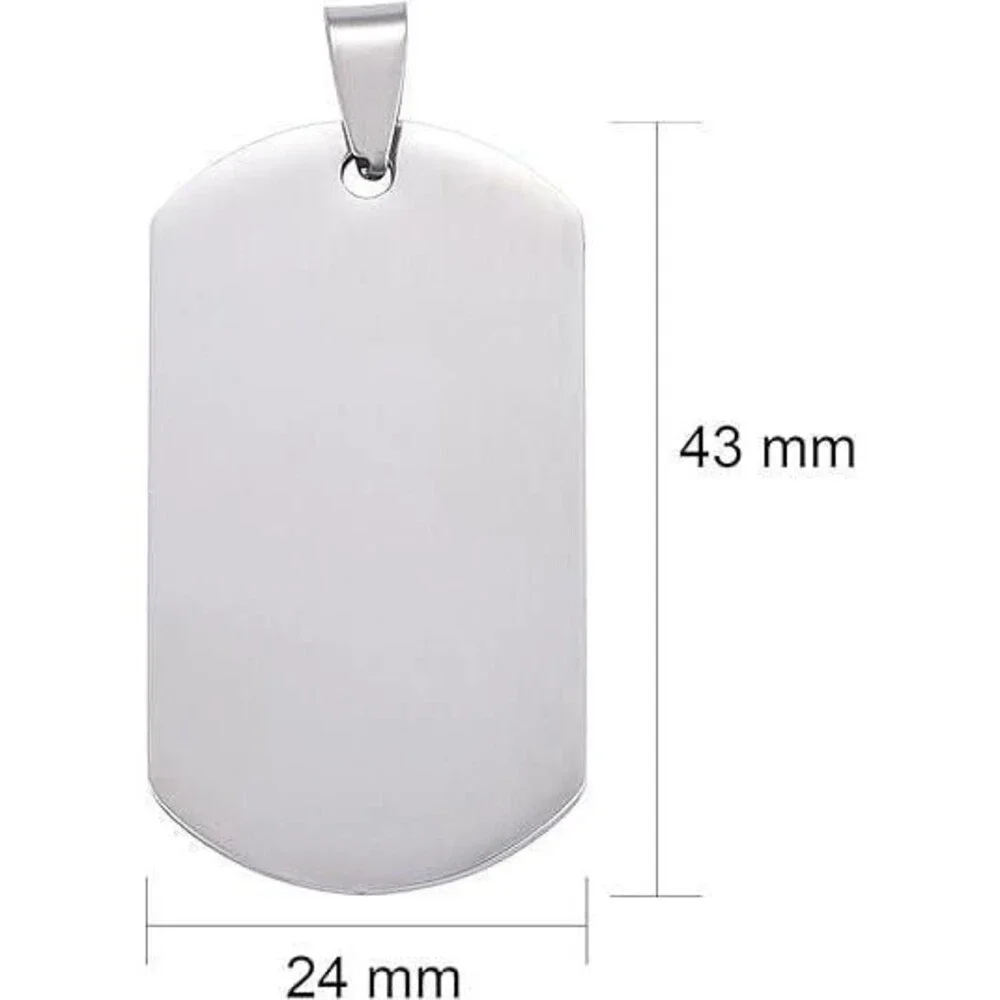 304 Stainless Steel Dog Tag Pendants, Personalize Picture and/or Text